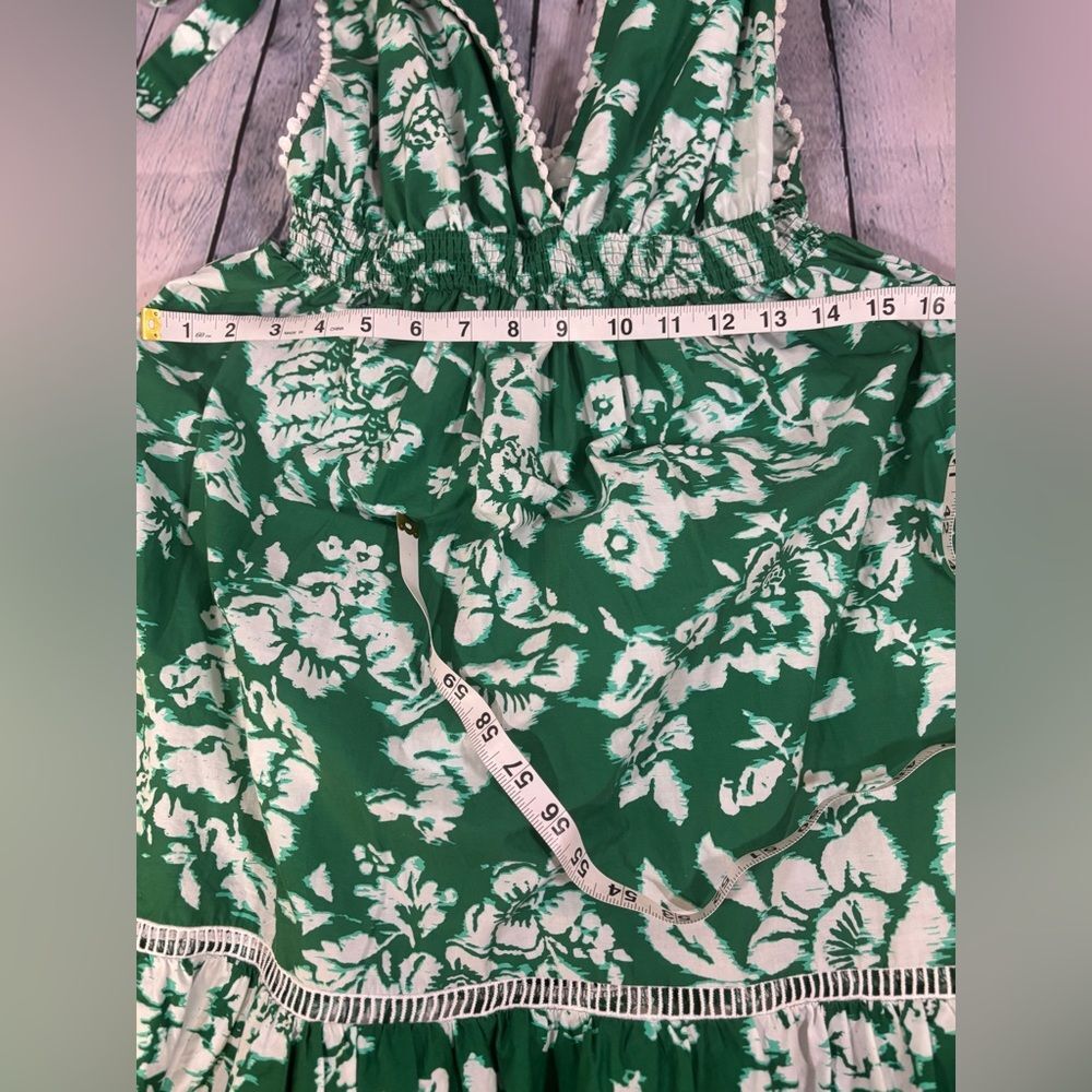 Lulus Sweet Spectacle Green Floral Tie-Strap Boho Wedding Party Maxi Dress S - Picture 11 of 13